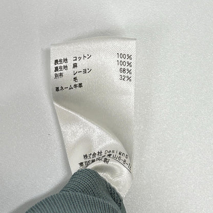 BLAMINK ブラミンク 7925ー230-0212 グリーン コットン/レーヨン切り替え ジップアップステンカラージャケット ジャケット