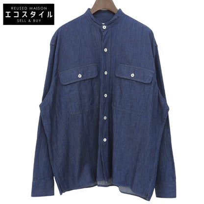 unfil アンフィル 美品 コットン100% エルボーパッチ ドロップバンドカラーシャツ トップス レディース インディゴ 3 トップス