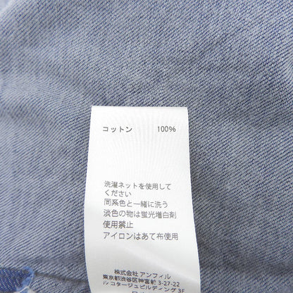 unfil アンフィル 美品 コットン100% エルボーパッチ ドロップバンドカラーシャツ トップス レディース インディゴ 3 トップス