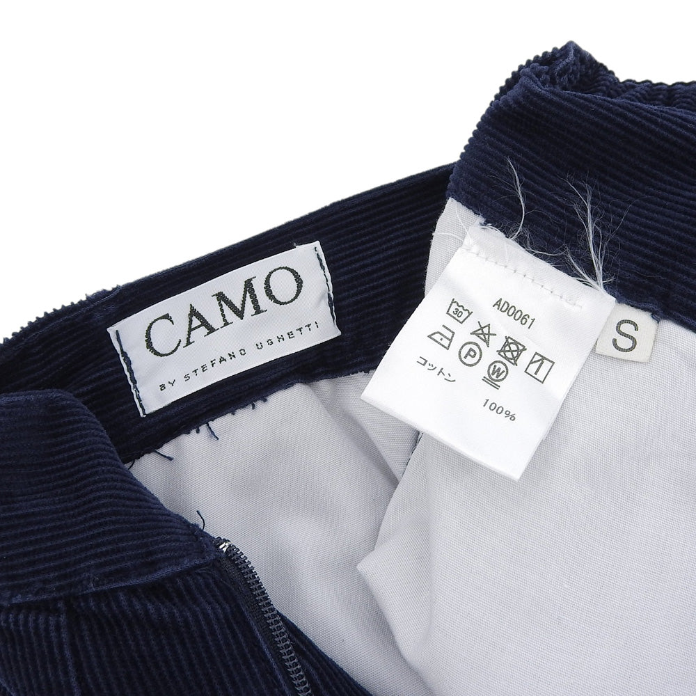 CAMO カモ 美品 コットン 細畝コーデュロイ イージストレートパンツ ボトムス メンズ ネイビー S ボトムス