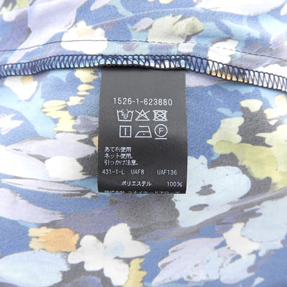UNITED ARROWS ユナイテッドアローズ 美品 フラワーペイント ギャザー フレンチスリーブ ワンピース レディース ブルー ワンピース