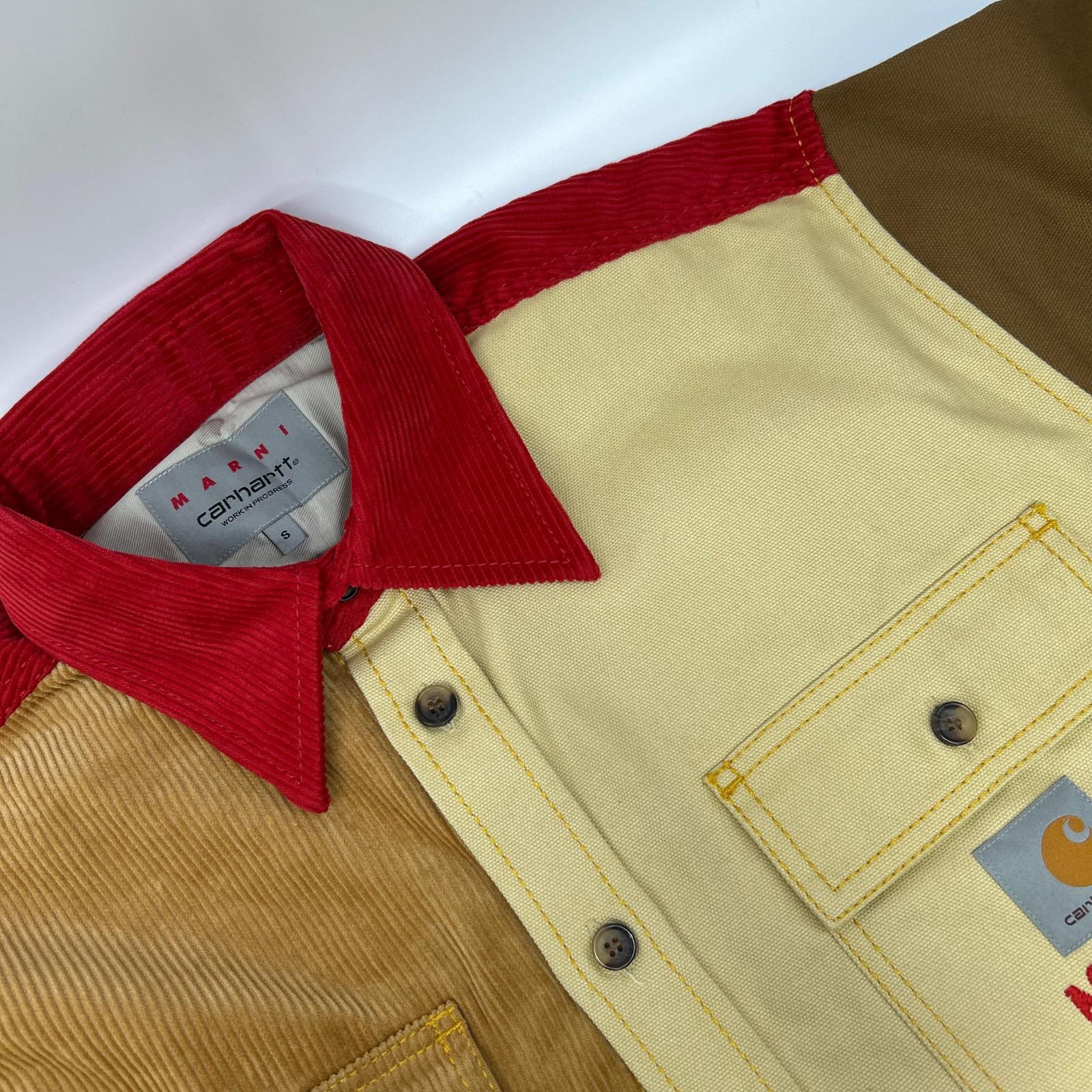carhartt カーハート 【×MARNI】CUMU031301UTX004 ブラウン×レッド コーデュロイカラー マルニ ロングスリーブ オーバーシャツ トップス