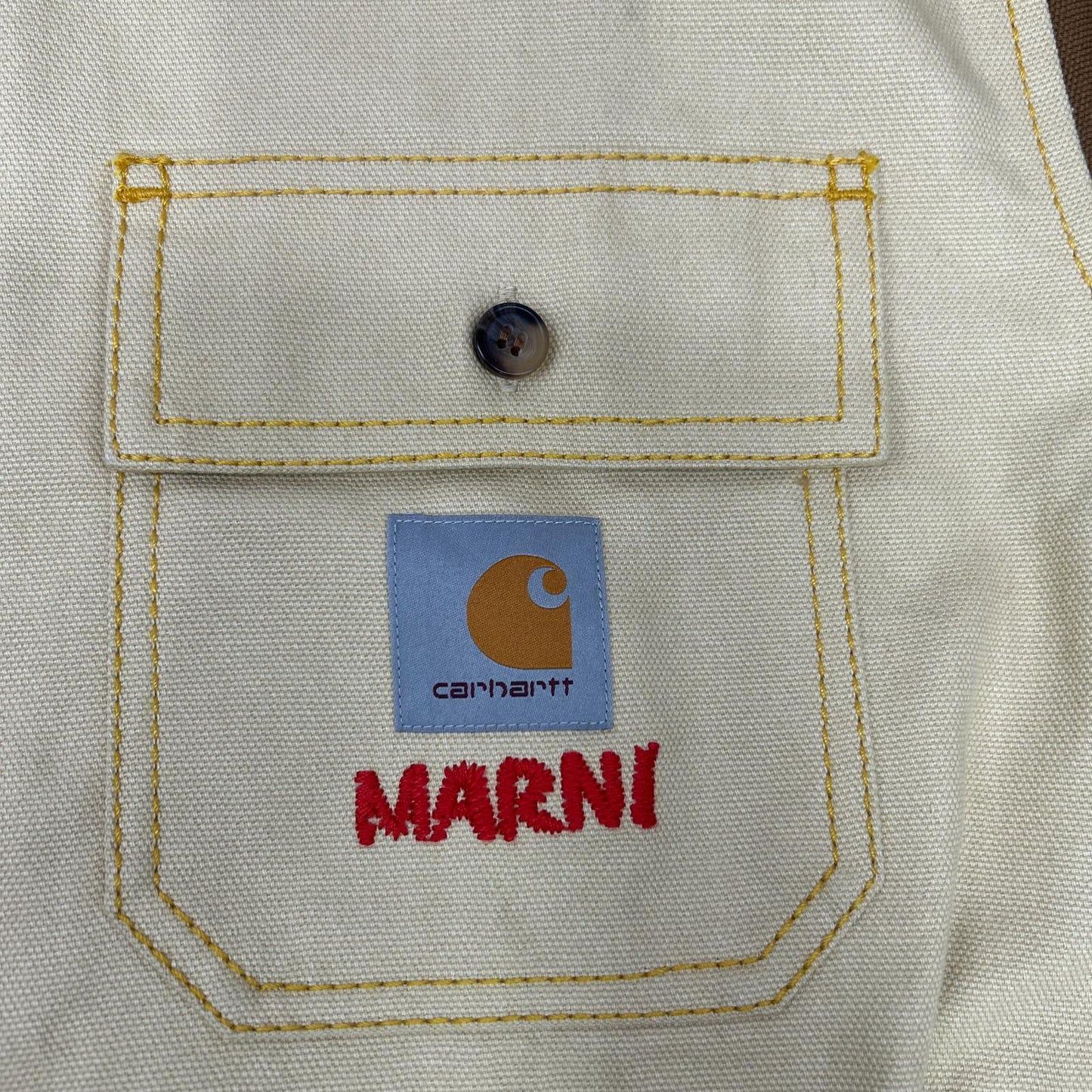 carhartt カーハート 【×MARNI】CUMU031301UTX004 ブラウン×レッド コーデュロイカラー マルニ ロングスリーブ オーバーシャツ トップス