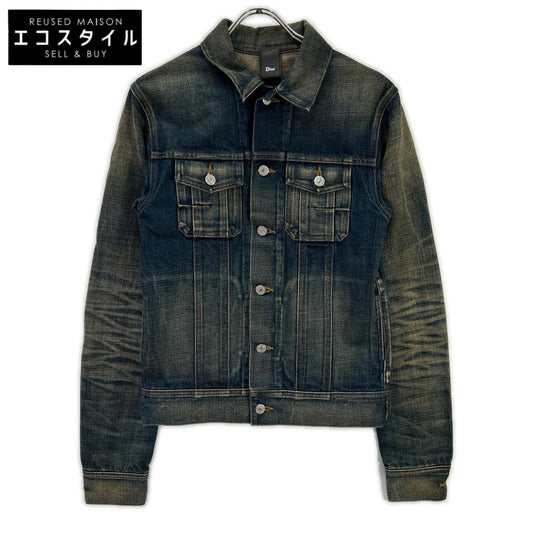 Dior HOMME ディオールオム 133C423TY012 ブルー イエローステッチ デニムジャケット ジャケット
