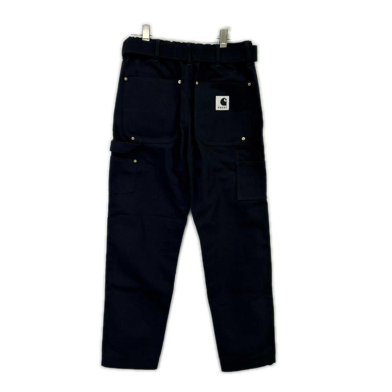 sacai サカイ 【×Carhartt WIP】23AW 23-0555S ブラック Canvas Pants/キャンバスペインターパンツ ボトムス