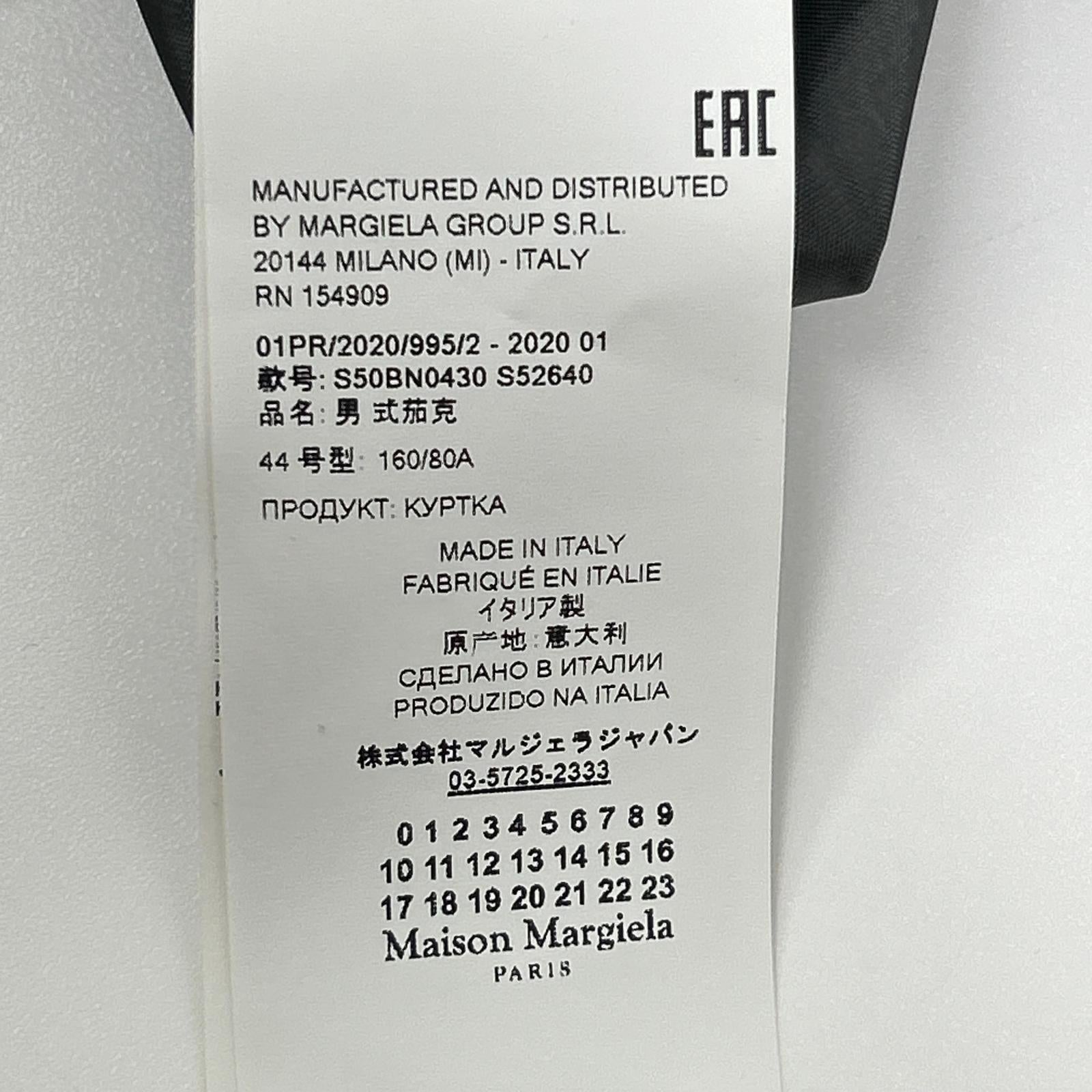 Maison margiela メゾンマルジェラ 20年製 S50BN0430 チャコール ウール 2B テーラードジャケット ジャケット