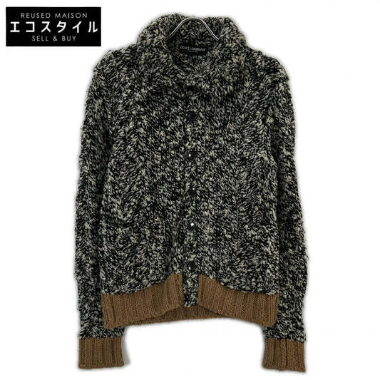 DOLCE&GABBANA ドルチェアンドガッバーナ G2J09K ブラック×ホワイト アルパカウール ケーブルニット トップス
