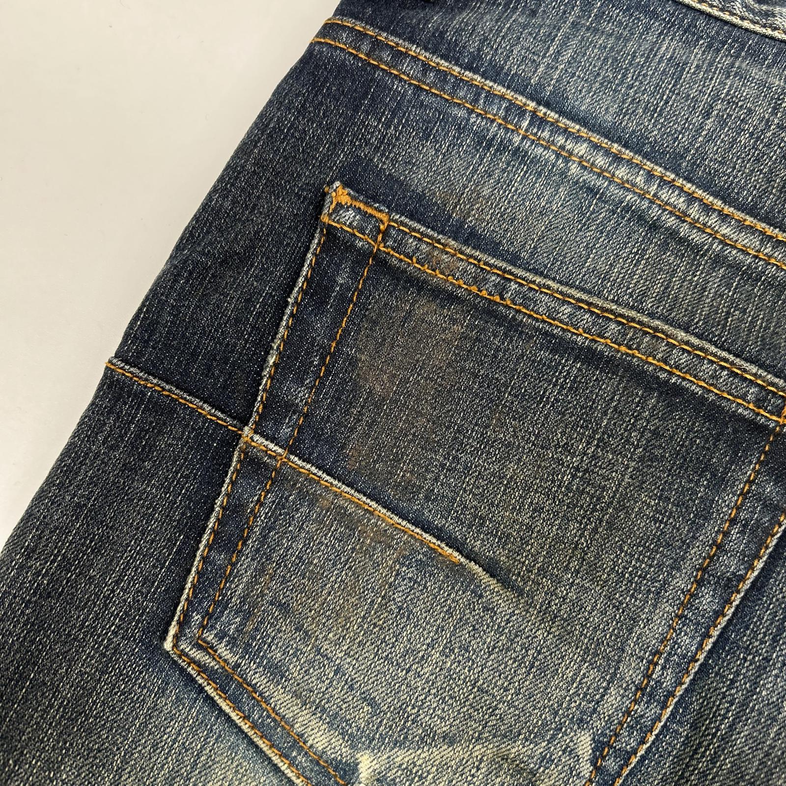 Dior HOMME ディオールオム 163D007TX995 11SS ブルー ボタンフライ JAKE ジェイク ストレッチデニムパンツ ボトムス