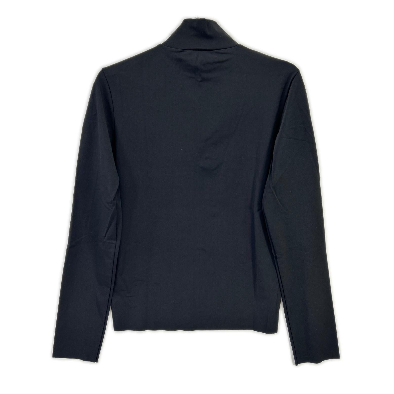 PRADA プラダ 21年製 UJL188 ブラック トライアングルプレート ジオメトリック ストレッチ カットソー トップス