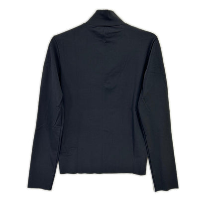 PRADA プラダ 21年製 UJL188 ブラック トライアングルプレート ジオメトリック ストレッチ カットソー トップス