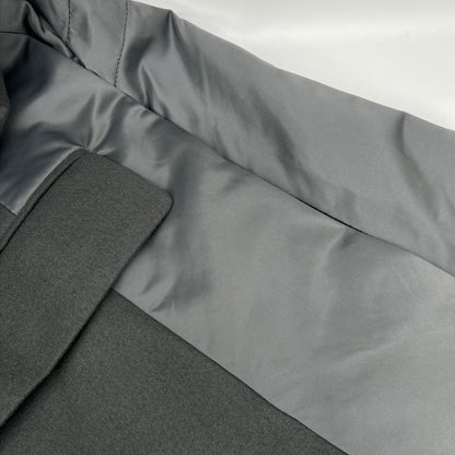 sacai サカイ 23SS 23-03114M グレー×ネイビー ウール ナイロン ドッキング チェスターコート コート