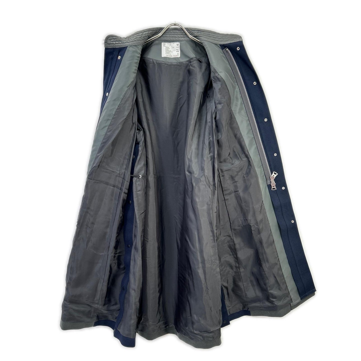 sacai サカイ 23SS 23-03114M グレー×ネイビー ウール ナイロン ドッキング チェスターコート コート