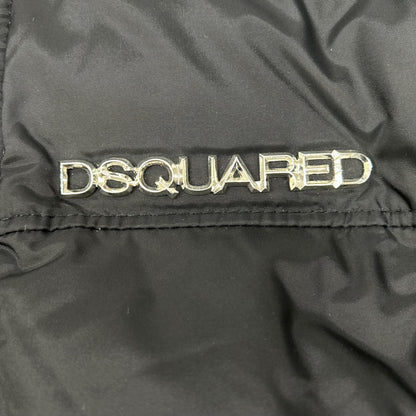 DSQUARED2 ディースクエアード 71AM167 ブラック ナイロン メタルロゴ ダブルジップ リアル ダウンジャケット ジャケット