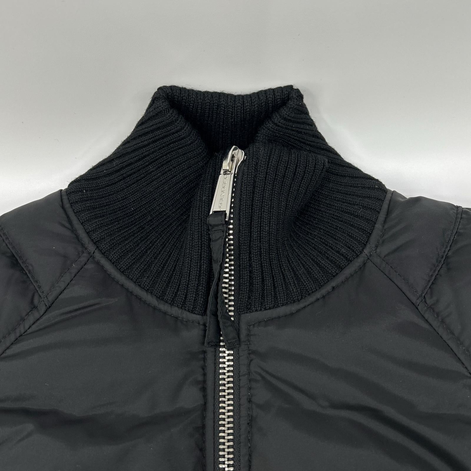 DSQUARED2 ディースクエアード 71AM167 ブラック ナイロン メタルロゴ ダブルジップ リアル ダウンジャケット ジャケット