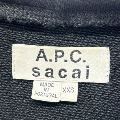 A.P.C. アーペーセー 【×sacai】21E2-COEON-M27655 ブラック フロントプリント フーディ トップス