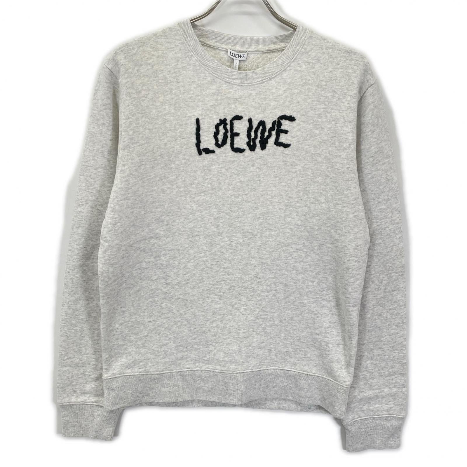 LOEWE ロエベ H526Y24J14 ホワイト ロゴ刺繍 クルーネック ロングスリーブ スウェット トップス