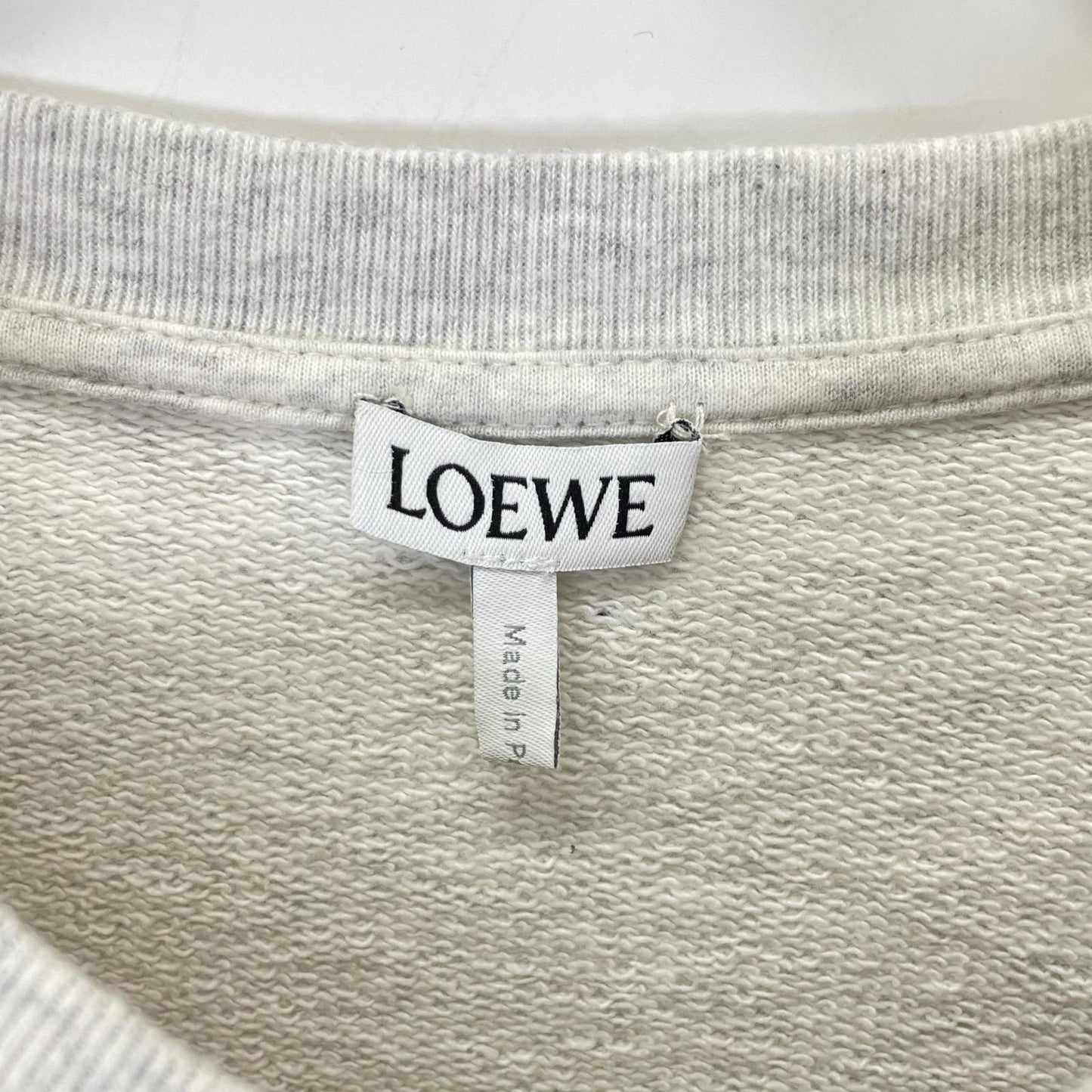 LOEWE ロエベ H526Y24J14 ホワイト ロゴ刺繍 クルーネック ロングスリーブ スウェット トップス