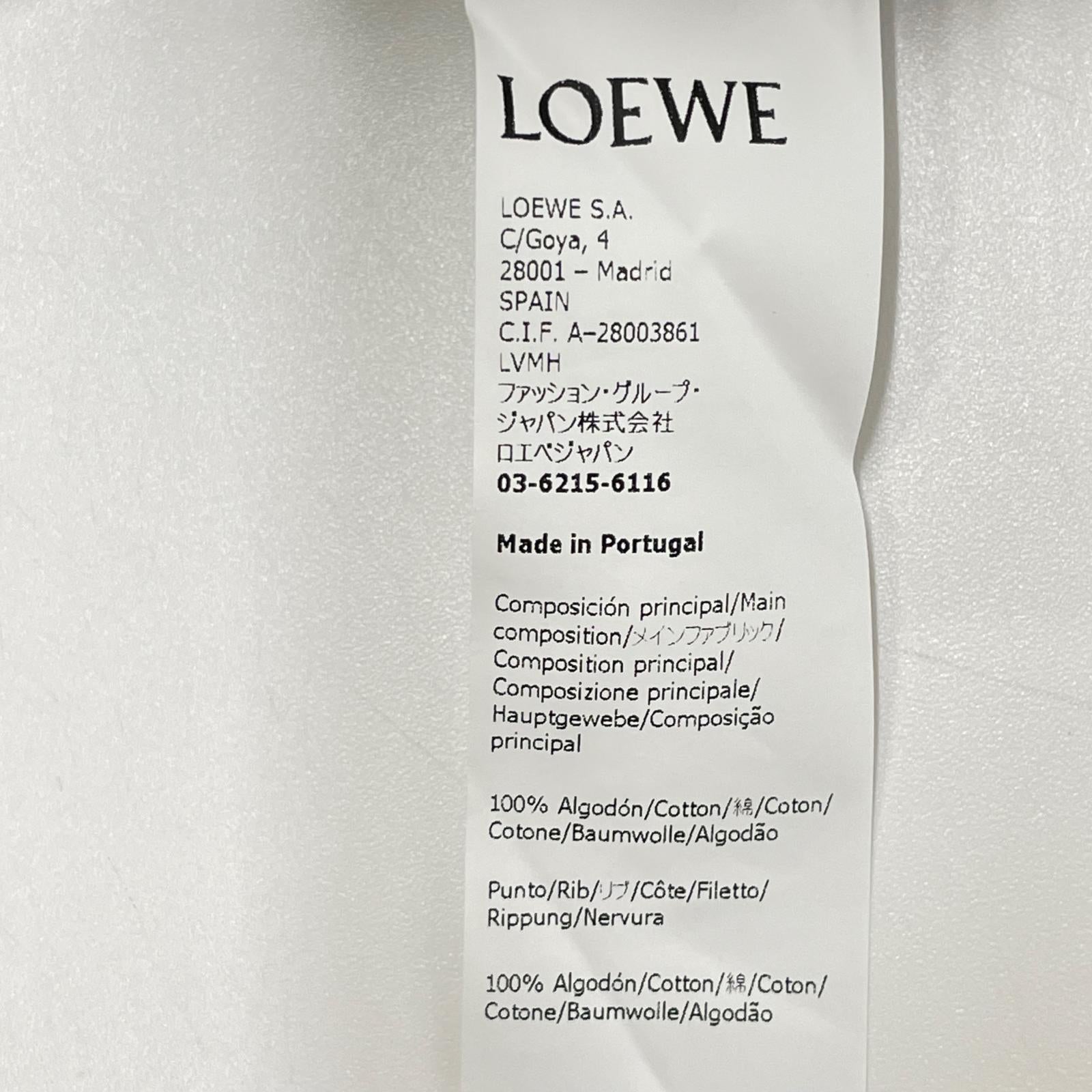 LOEWE ロエベ H526Y24J14 ホワイト ロゴ刺繍 クルーネック ロングスリーブ スウェット トップス