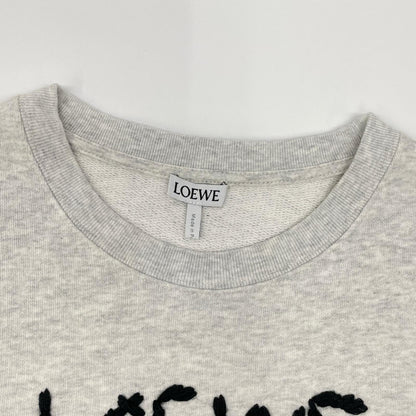 LOEWE ロエベ H526Y24J14 ホワイト ロゴ刺繍 クルーネック ロングスリーブ スウェット トップス