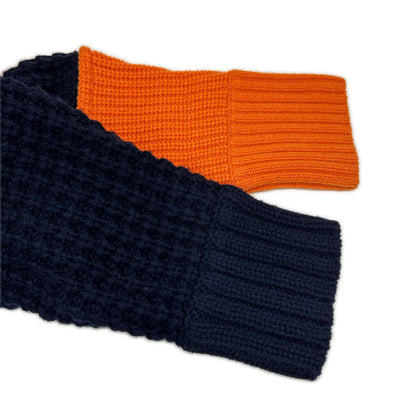 sacai サカイ 19年製 19-04591 ネイビー×オレンジ ジップアタッチメント 切り替え ニット トップス