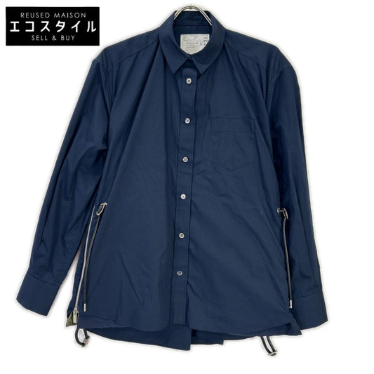 sacai サカイ 19年製 19-04731 ネイビー×カーキ ジップ ドッキング シャツ ジャケット
