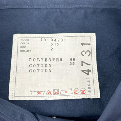 sacai サカイ 19年製 19-04731 ネイビー×カーキ ジップ ドッキング シャツ ジャケット