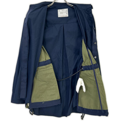 sacai サカイ 19年製 19-04731 ネイビー×カーキ ジップ ドッキング シャツ ジャケット