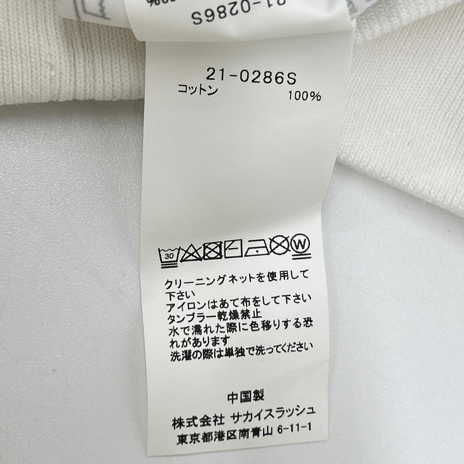 sacai サカイ 【×KAWS】21年製 21-0286S ホワイト フロック プリント フーディ トップス