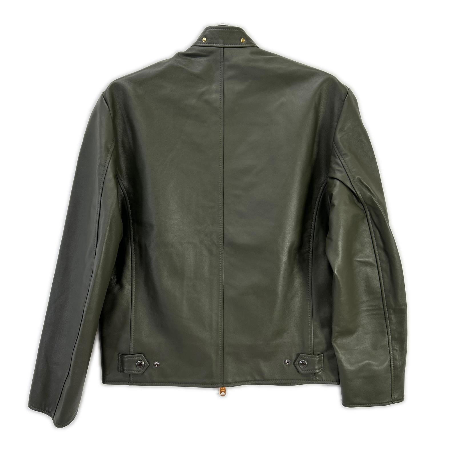 PaulSmith ポールスミス 143168 カーキグレー シープレザー ジップアップ シングルライダース ジャケット ジャケット