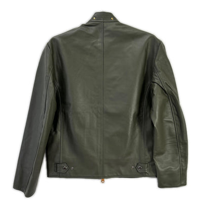 PaulSmith ポールスミス 143168 カーキグレー シープレザー ジップアップ シングルライダース ジャケット ジャケット