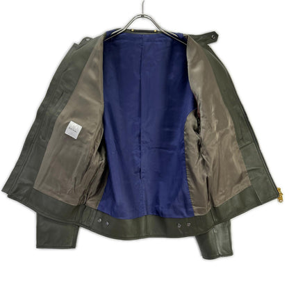 PaulSmith ポールスミス 143168 カーキグレー シープレザー ジップアップ シングルライダース ジャケット ジャケット