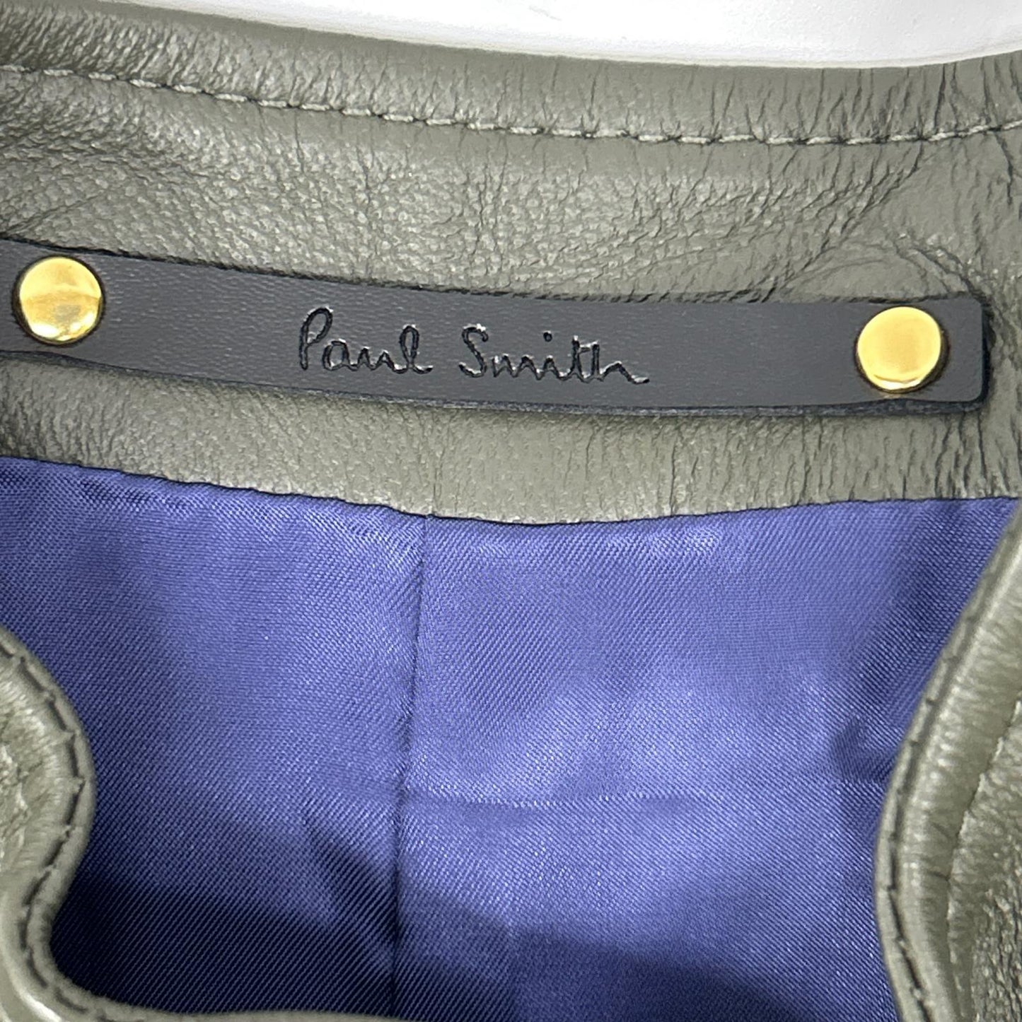 PaulSmith ポールスミス 143168 カーキグレー シープレザー ジップアップ シングルライダース ジャケット ジャケット