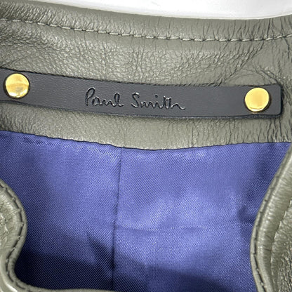 PaulSmith ポールスミス 143168 カーキグレー シープレザー ジップアップ シングルライダース ジャケット ジャケット