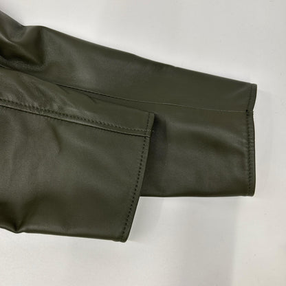PaulSmith ポールスミス 143168 カーキグレー シープレザー ジップアップ シングルライダース ジャケット ジャケット