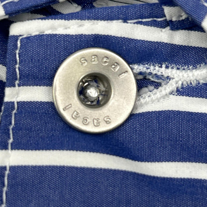sacai サカイ 21年製 21-02493M ブルー×ホワイト ストライプ ロングスリーブ ボタンシャツ トップス