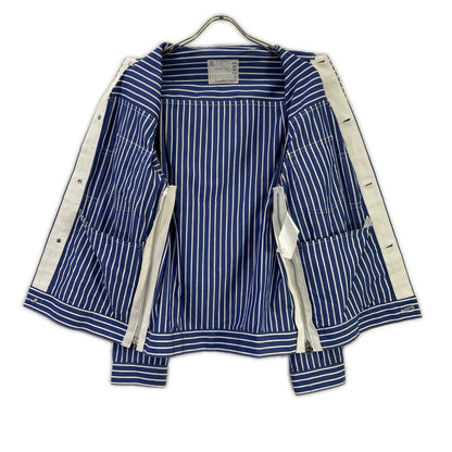 sacai サカイ 21年製 21-02493M ブルー×ホワイト ストライプ ロングスリーブ ボタンシャツ トップス