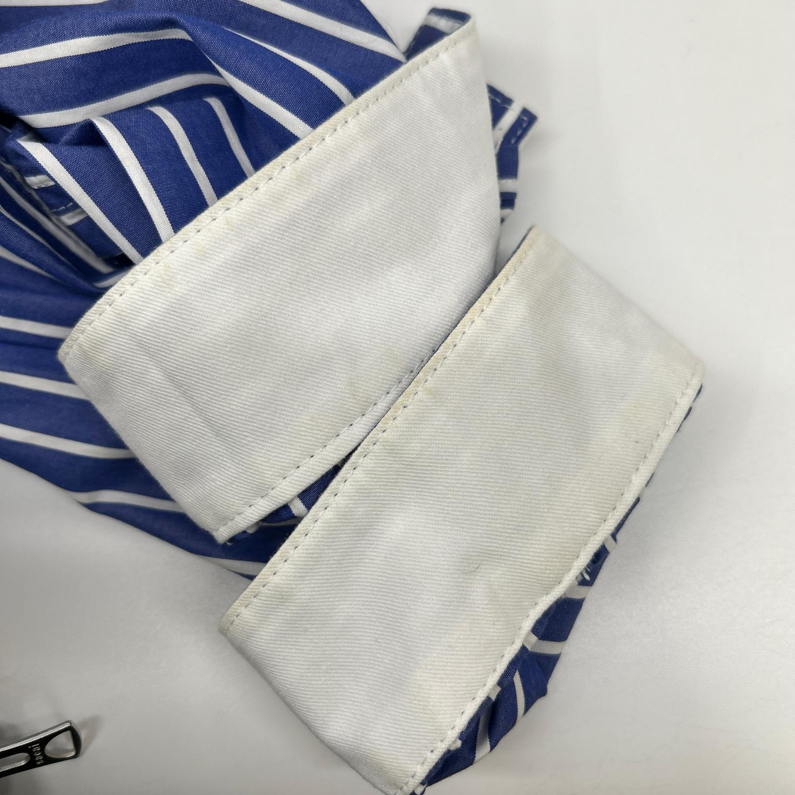 sacai サカイ 21年製 21-02493M ブルー×ホワイト ストライプ ロングスリーブ ボタンシャツ トップス