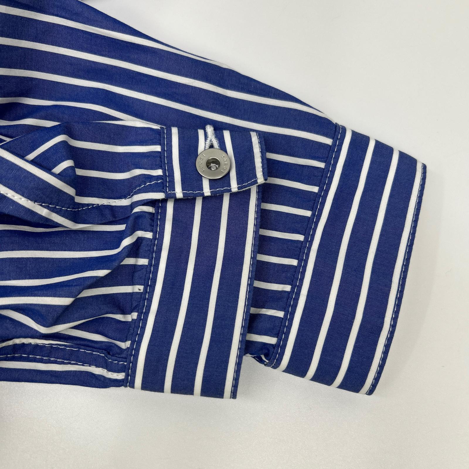 sacai サカイ 21年製 21-02493M ブルー×ホワイト ストライプ ロングスリーブ ボタンシャツ トップス