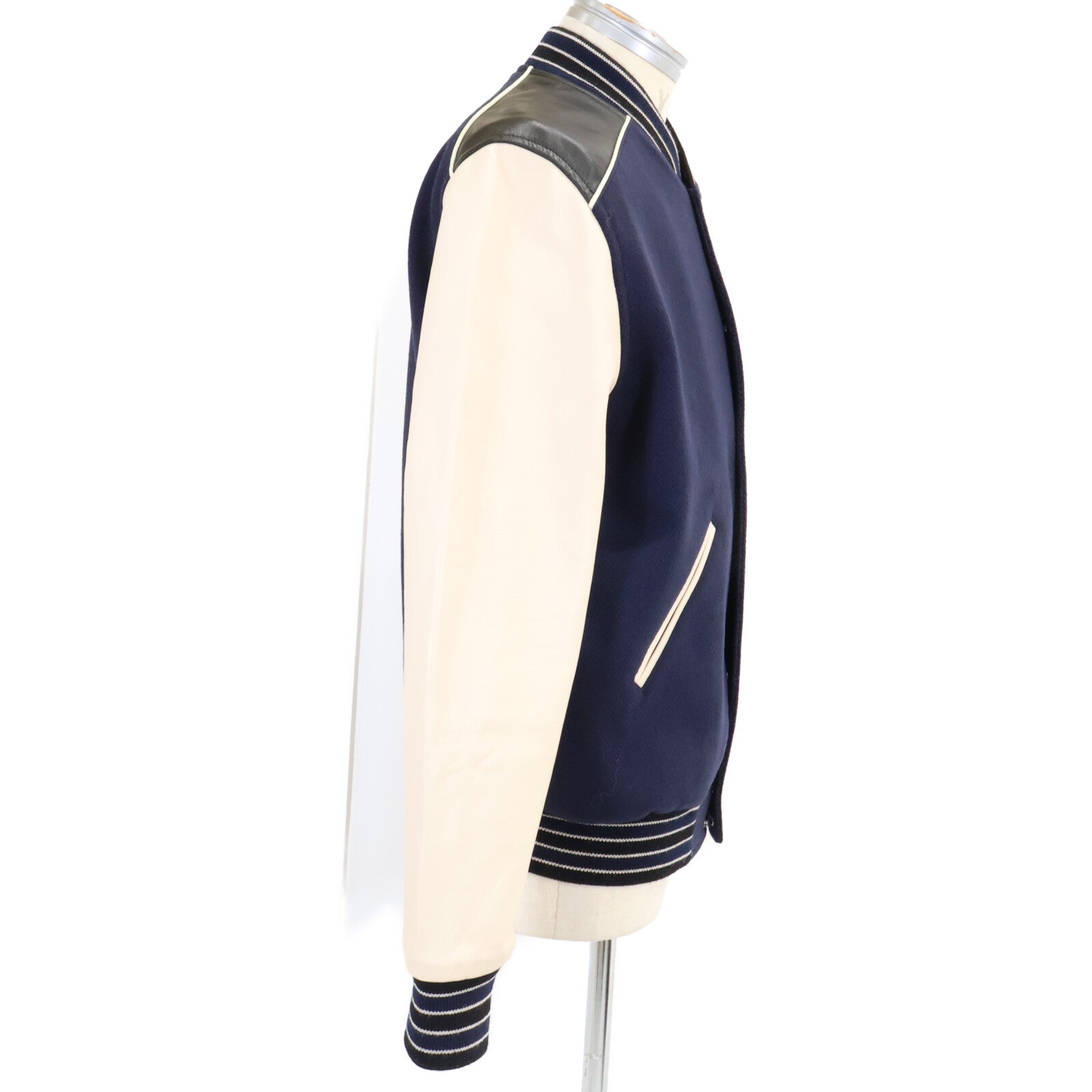 CELINE セリーヌ 【美品/国内正規】2V56D896C アームレザー切替 クラシックテディジャケット ジャケット