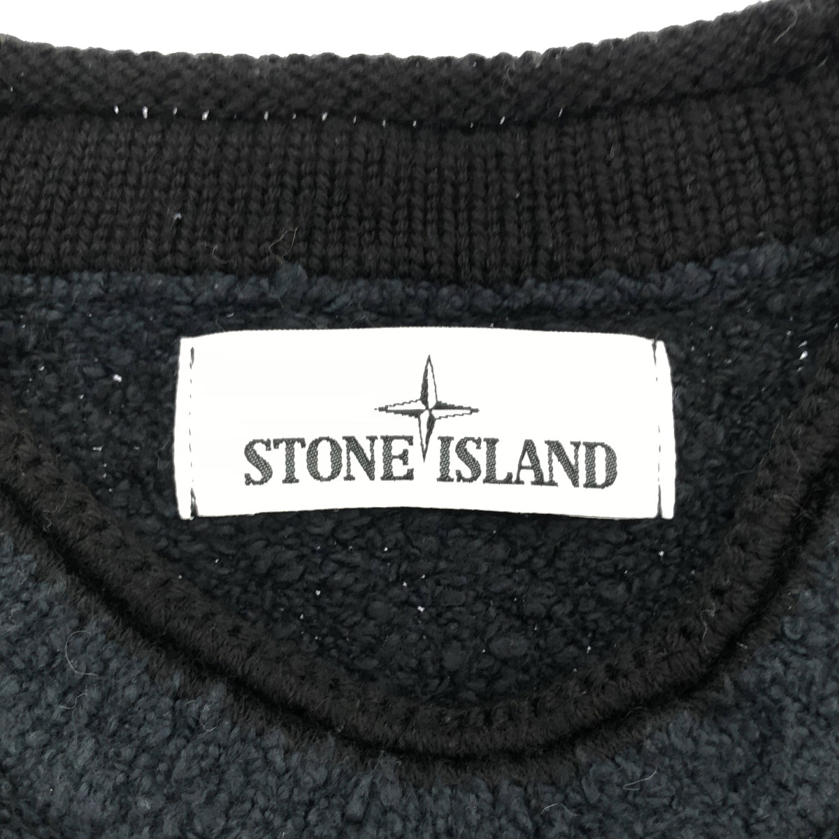 STONE ISLAND ストーンアイランド 19年製 7115570D2 ネイビー Teddy crewneck sweater テディ ロゴワッペン クルーネックスウェット トップス