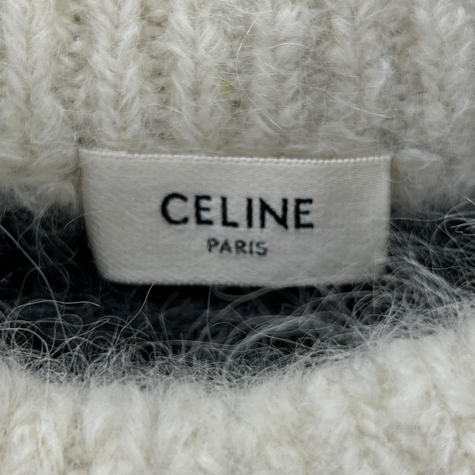 CELINE セリーヌ 2A722383D チャコール アルパカウール モヘア ジャガード フェアアイル ニット トップス