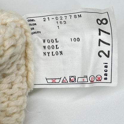 sacai サカイ 21年製 21-02778M アイボリー×グリーン Wool Knit Zip Up Blouson ウールニットZIP UPブルゾン トップス