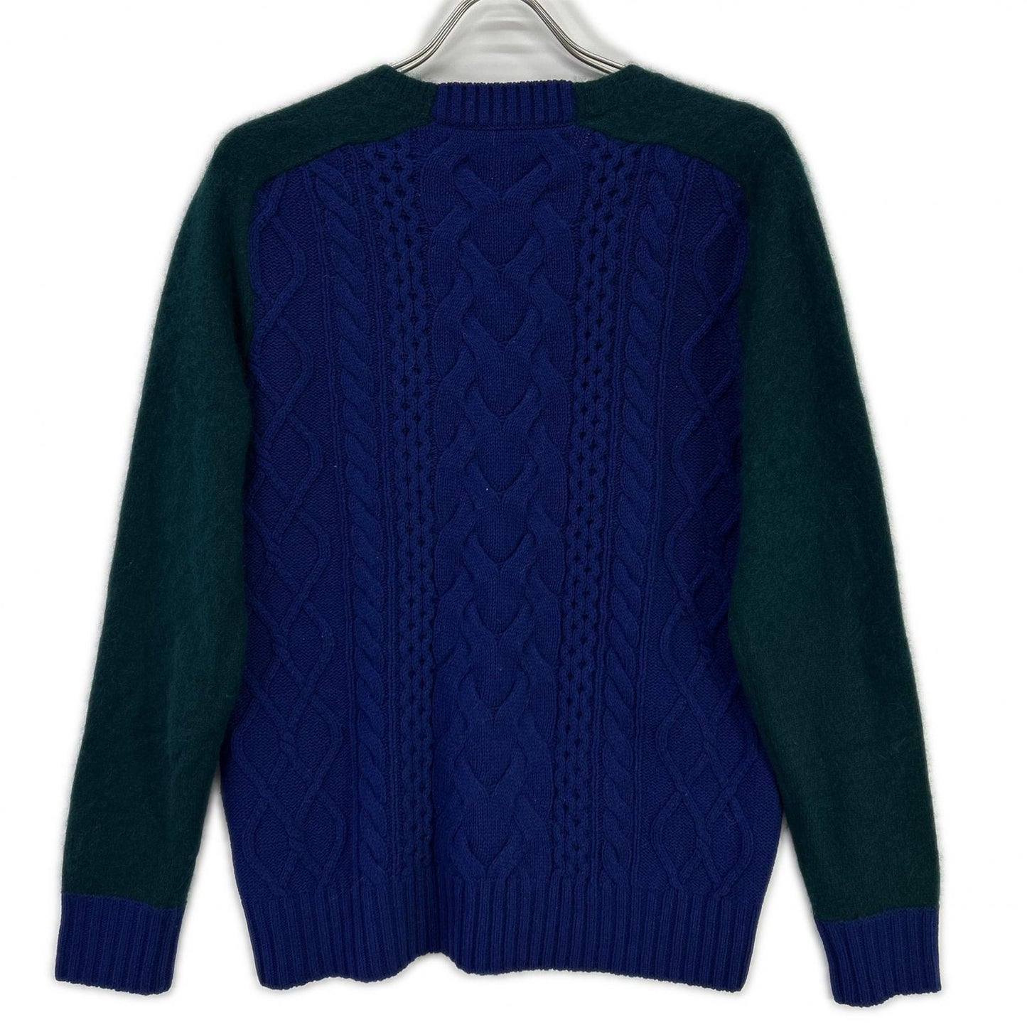 sacai サカイ 14-00668M パープル×グリーン クルーネック 切り替えニット トップス