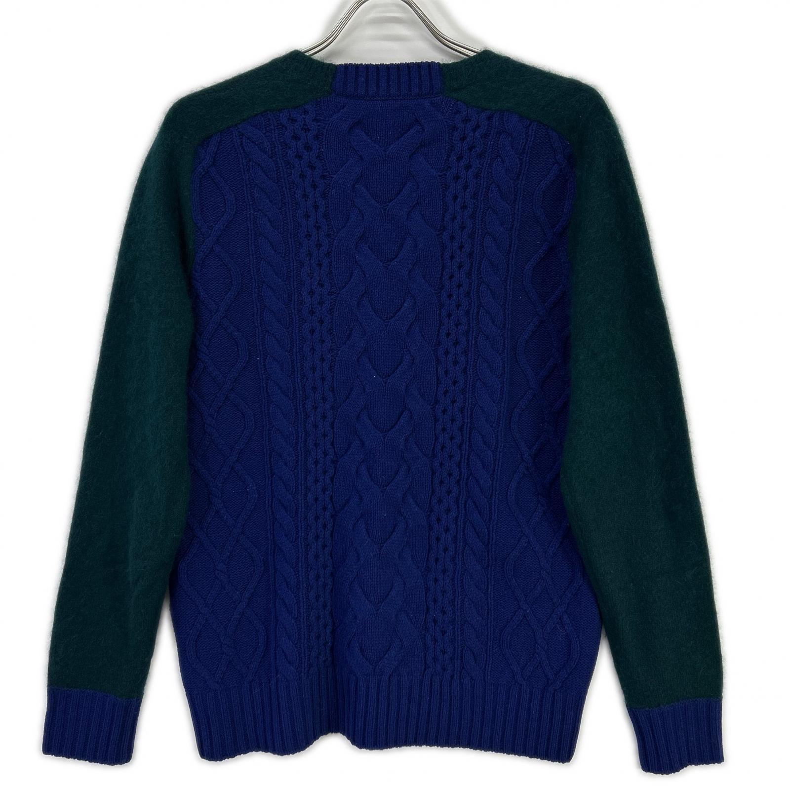 sacai サカイ 14-00668M パープル×グリーン クルーネック 切り替えニット トップス