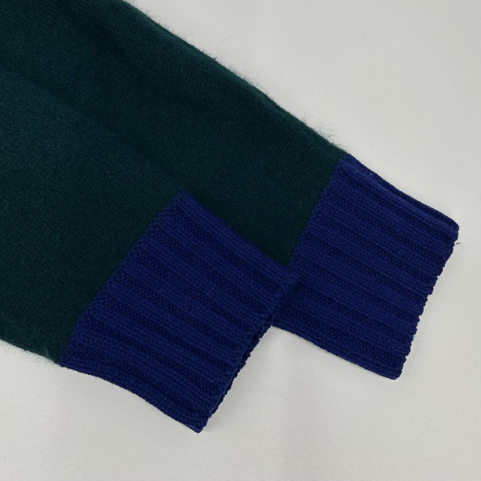 sacai サカイ 14-00668M パープル×グリーン クルーネック 切り替えニット トップス
