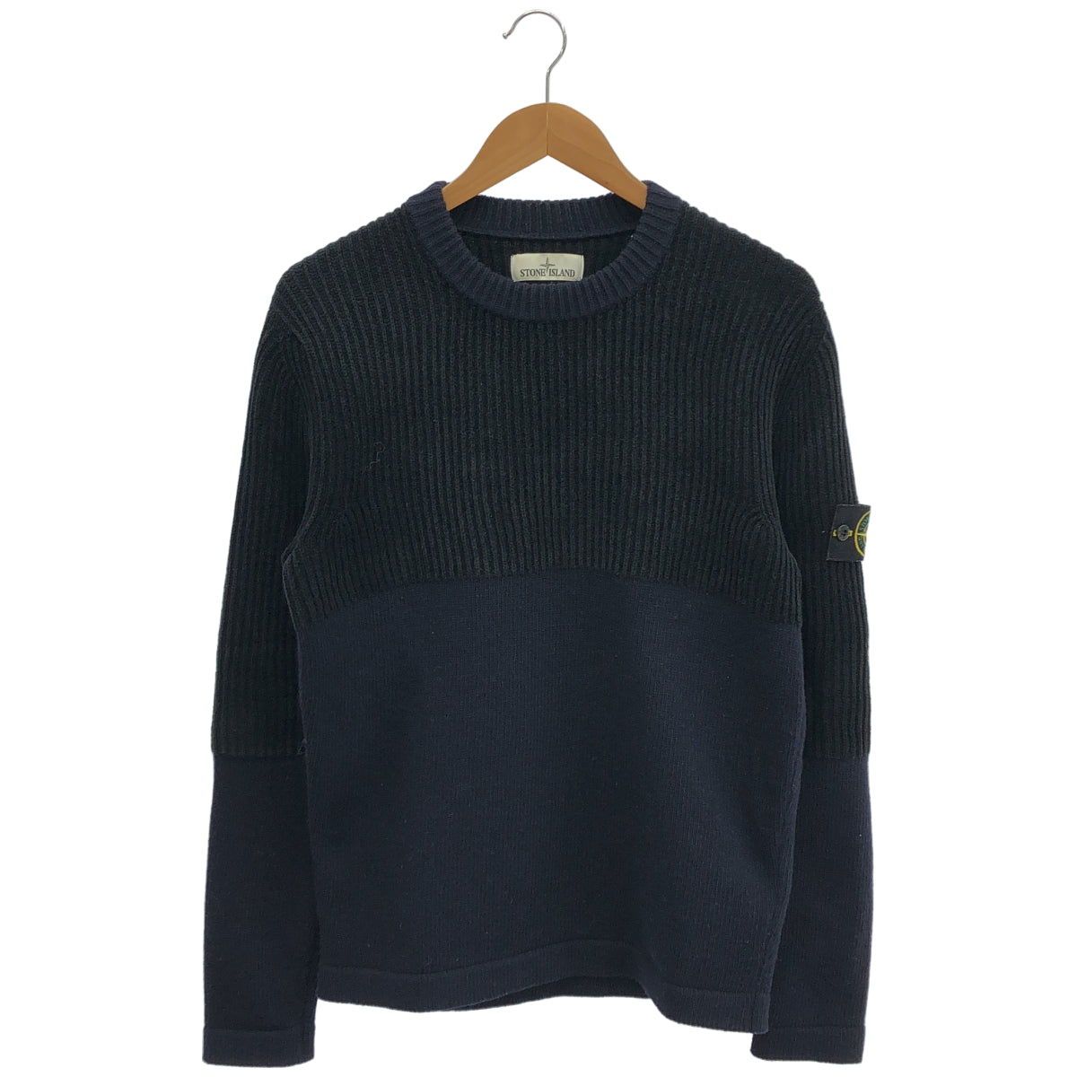 STONE ISLAND ストーンアイランド 19AW 7115570D2 ネイビー ラグランスリーブニットセーター トップス