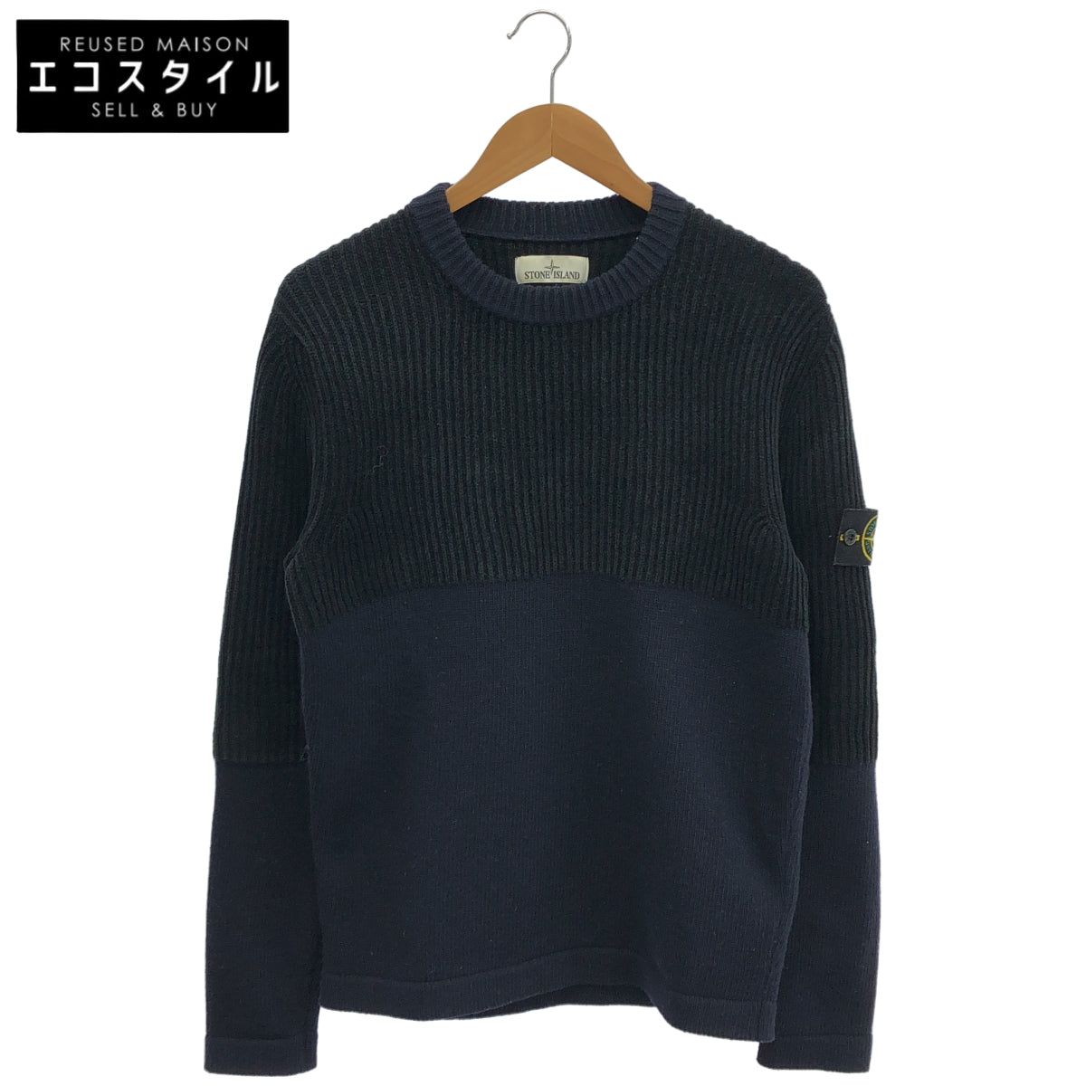 STONE ISLAND ストーンアイランド 19AW 7115570D2 ネイビー ラグランスリーブニットセーター トップス