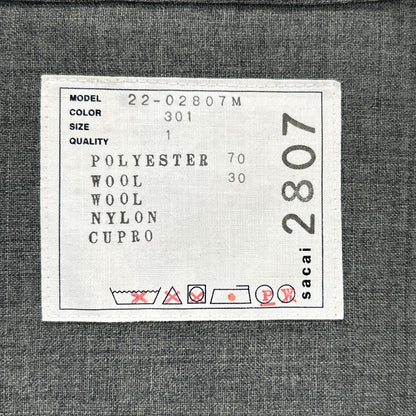 sacai サカイ 22年製 22-02807M グレー Suiting Layered Shirt/スーツレイヤードシャツ トップス