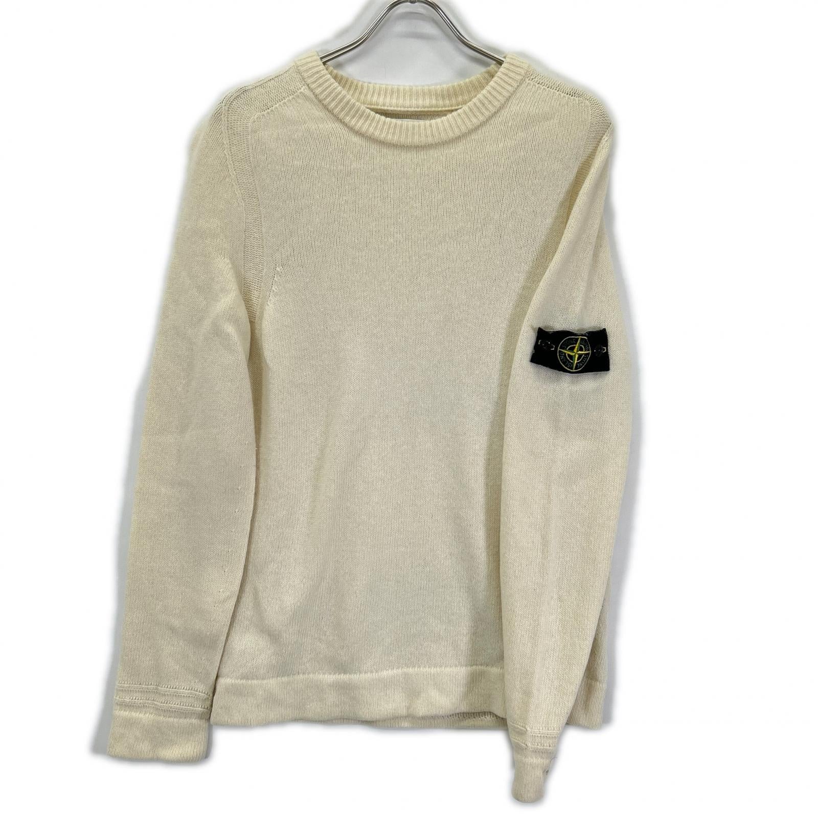 STONE ISLAND ストーンアイランド 18AW 6915540A3 アイボリー ウール クルーネック ロングスリーブ ニット トップス