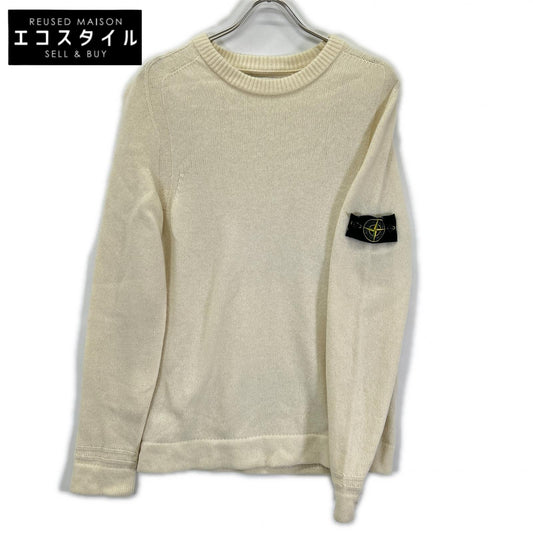STONE ISLAND ストーンアイランド 18AW 6915540A3 アイボリー ウール クルーネック ロングスリーブ ニット トップス
